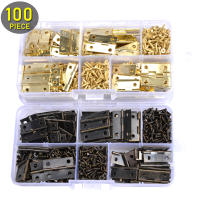 100pcs Mini Butt Hinges with 400pcs Screws Bronze Golden Silver Miniature Small Hinges for Crafts Wooden Jewelry Box Cabinet