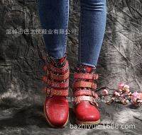 Sepatu BOOT Pendek สไตล์ Caohuatang3Ethnic รองเท้าบูทขนาดกลางขนาดใหญ่ของผู้หญิง31-44caohuatang3