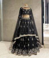 Lehenga - choli LENGHA:TAPETA SILK WITH EMBROIDERY DESIGN WORK DUPPTA:NET WITH EMBROIDERY SEQUENCE ZARI DESIGN WORK  BLOUSE:TAPETA SILK  WITH EMBROIDERY DESIGN WORK WAIST:44” ?LENTH:42”+ ??FLAIR:3 MTR ⚖️WEIGHT:900GMS india