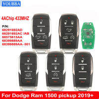 YOUBBA สมาร์ท Prox กุญแจรีโมทที่มี433.92เมกะเฮิร์ตซ์ PCF7953M 4ANCF2961M ชิปสำหรับ Dodge Ram 1500รถกระบะ Fob FCCID:OHT-4882056 2019 2020