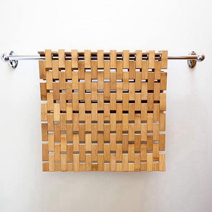 2x-bamboo-bath-mat-silicone-anti-slip-pads-roll-up-wooden-bath-mats-boho-bamboo-decor-shower-mats-for-shower-spa