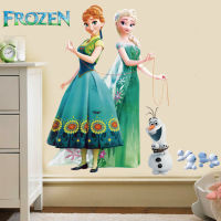 การ์ตูนเจ้าหญิงแช่แข็ง DIY Elsa Anna สติ๊กเกอร์ติดผนังสาวเด็กตกแต่งพื้นหลังที่ถอดออกได้เด็กห้องนอนโปสเตอร์รูปลอก-jjjvjvjyvuyvksbjd