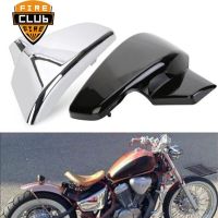 ฝาครอบข้างแบตเตอรี่รถจักรยานยนต์สีดำสำหรับ Honda VLX 600 1999-2008 VT 600 C CD Shadow VLX Deluxe STEED400 1999-2007