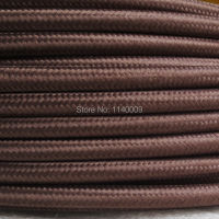 Brown color 3 core 0.75mm2 Edison lamp wire color braided electrical wire braided plug wire vintage lamp twisted cable