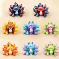 【LZ】☇✠✘  Qualia Gashapon Flower Bud Fox Ornamentos Caixa Misteriosa Boneca Surpresa de 9 Cauda 5cm Japão Presente Infantil