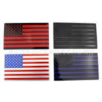 ธงเครื่องหมายเรา1คู่สำหรับรถจี๊ป F150 Chevrolet Ford Dodge Ram America Flag ตราสัญลักษณ์ด้านข้างรถสติกเกอร์โลหะปรับแต่งรถยนต์