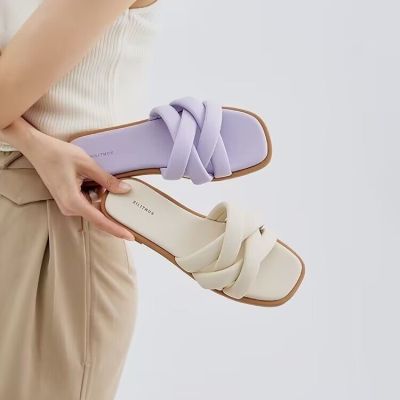Cross Knitted Belt Slippers for Women Summer Wear New Flat Sandals for Women