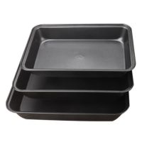 Baking Deep Baking Pans Nonstick Set, Cookie Sheet Baking Sheet Pan, Bakeware Rectangle Cake Pan for Oven, 3 Piece