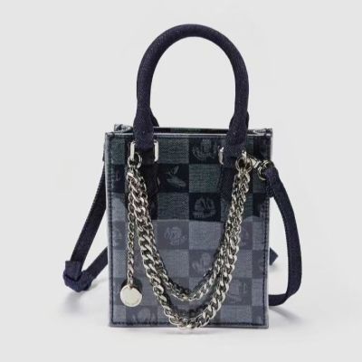 ✿✤ UR Felix the Cat series womens bag 2022 summer new retro denim fashion trendy chain shoulder handbag