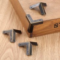 4Pcs Corner Decorative Protectors Wooden Box Coner Wine Box Protector Furniture Hardware Cover Triangle Corners 33mm with Nails  by Hs2023