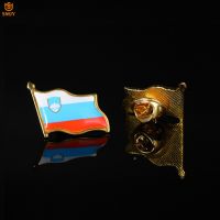 Slovenian National Flag Brooch Waving Asian National Emblem Metal Gold Plated Badge Suits&amp;Travel Bags Lapel Jewelry Pin