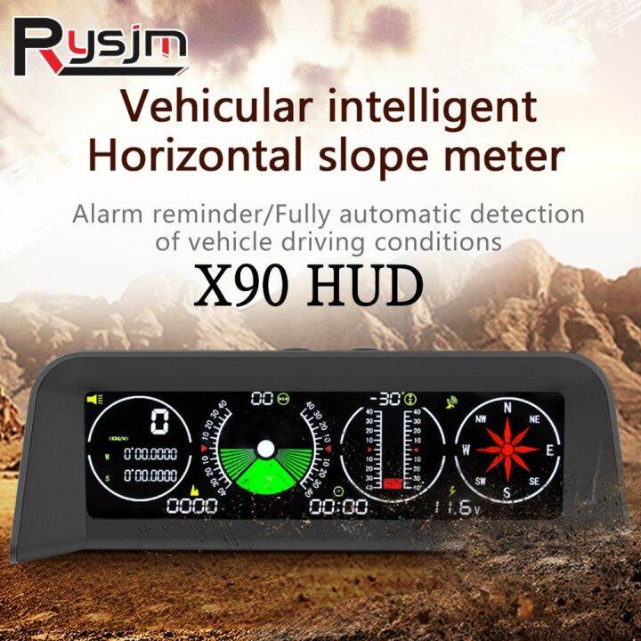 HD X90 OnBoard Computer HUD Display Car GPS Speedometer Slope Meter