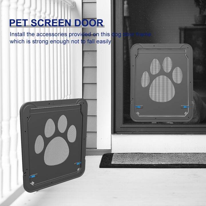 Pet Lockable House Entry Exit Freely Dogs Cats Magnetic Door For Screen ...