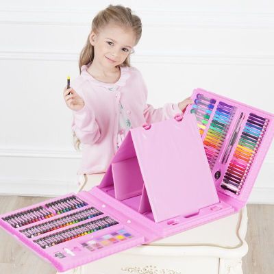 42-208PCS Drawing Board Children Art Painting Set Watercolor Pencil Crayon Water Pen Doodle Supplies Kids Educational Toys Gift