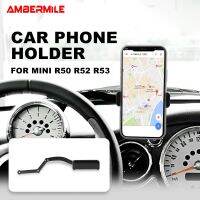 AMBERMILE ผู้ถือโทรศัพท์มือถือสำหรับ Mini Cooper R50 R52 R53ที่วางยึดโทรศัพท์มือถือในรถยนต์จัดแต่งทรงผมวงเล็บจัดแต่งทรงผม