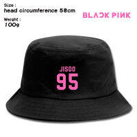 BLACK PINK หมวกชาวประมงแนวอาร์ตๆสีดำและสีชมพู การ์ตูนอะนิเมะหมวกกันแดดหมวกอ่างลำลอง หมวกแฟชั่นแมทช์ลุคง่าย .
