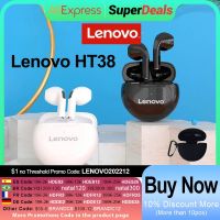 (SHANG LONG)หูฟัง HT38 Lenovo ไลฟ์สดของแท้,หูฟังเบสสเตอริโอ9D บลูทูธหูฟังกีฬาไร้สาย TWS สำหรับ Android IOS