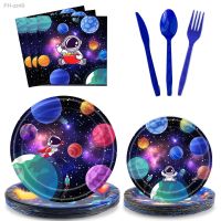 Outer Space Party Decorations Supplies Astronaut Plate Cups Napkins Galaxy Party Tableware For Universe Birthday Party Decors