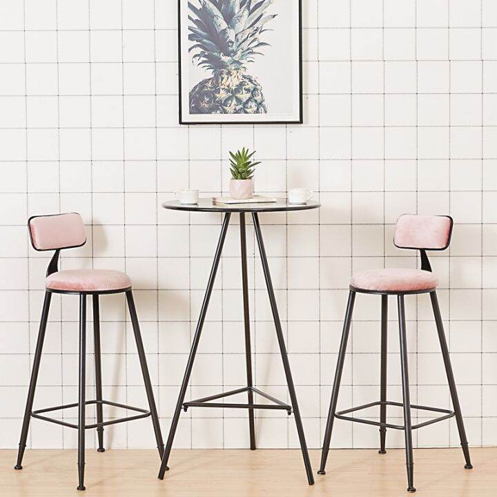 Modern simple wrought iron mini bar table and chair combination high