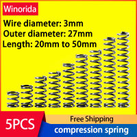 65Mn ความดันฤดูใบไม้ผลิสายเส้นผ่าศูนย์กลาง3Mm,เส้นผ่าศูนย์กลางภายนอก27Mm,ความยาว20Mm ถึง50Mm