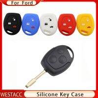 gthrrftdb Silicone Car 3Buttons Key Cover Case Shell Fob for Ford Mondeo Fiesta Focus C-MAX S-MAX Transit Galaxy Protector Accessories