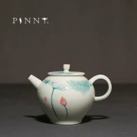 PINNY 150มิลลิลิตรพอร์ซเลนมือทาสีโลตัสกาน้ำชาจีนกังฟูหม้อชาเม็ดสีเซรามิก Drinkware