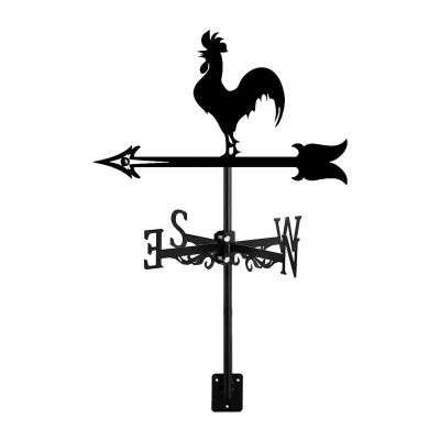 Rooster Weather Vane - Retro Cockerel Weathervane Silhouette - Decorative Wind Direction Indicator for Outdoor Yard Farm