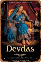 Devdas โปสเตอร์ภาพยนตร์บอลลีวู้ดเหล็กโปสเตอร์ภาพวาดติดกำแพงโลหะแผ่นดีบุกย้อนยุคป้ายโรงรถสวนห้องนั่งเล่นตกแต่งบาร์คาเฟ่โรงแรมสำนักงานห้องนอนขนาด8X12นิ้ว