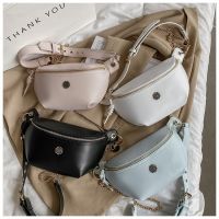 SUNWISHChest bag Women New Sling Beg Women Korean Bag INS New Wave Rhombic Badge Shoulder Bag Matt Waist Pocket Push Bag