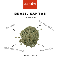 Brazil Santos Green Beans  Natural 250g. สารกาแฟบราซิล ซานโตส บรรจุ 250 กรัม