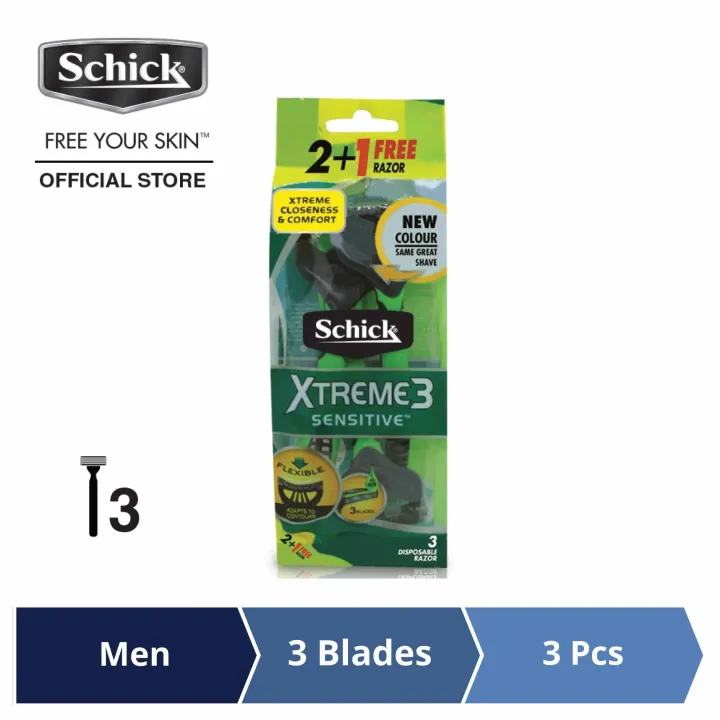 Schick Xtreme 3 Sensitive Shaving Razor (2 + 1 Pcs) Lazada