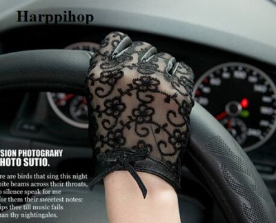2016 Hot Sale Medival Women Lace Genuine Leather Gloves Unlined Nappa Lambskin Wrist Sunscreen Glove Free Shipping
