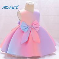 MQATZ Đầm Sinh Nhật 1 Năm Rửa Tội Cho Trẻ Sơ Sinh Mùa Hè 2022 Dành Cho Bé Gái Váy Công Chúa Đầy Màu Sắc Đầm Dự Tiệc, Trang Phục Trẻ Em Gradient 1-5 Năm L2011XZ thumbnail