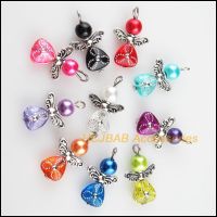 20 New Charms Mixed Acrylic Glass Dancing Angel Wings Flowers Pendants 14x22mm Cups  Mugs Saucers