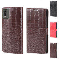 VcmIs เคสสำหรับ Nokia โทรศัพท์จระเข้หนังกระเป๋าเงินแบบฝาพับ C32ฟังก์ชั่นยืนซองใส่บัตรโทรศัพท์