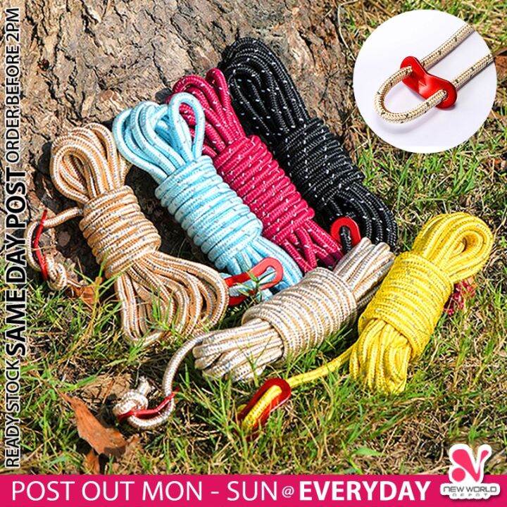 𝗡𝗢𝗧 𝗘𝗔𝗦𝗬 𝗗𝗘𝗙𝗢𝗥𝗠 》4 Meter Reflective Paracord Rope Camping Tent Wind
