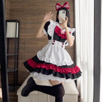 Plus Size Gothic Lolita Maid Cosplay Costumes Anime Demon Role Play y Costumes Kawaii Big Bow Apron Maid Lingerie Dress 2021