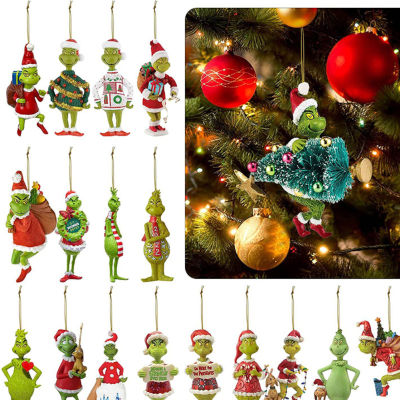 FLEWWER Merry Christmas Grinch Ornaments Xmas Tree แขวนตกแต่งรูปจี้ Hot 1110