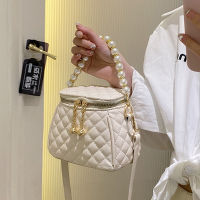 Embroidery Thread Handbags for Women Bucket Female Bag Small Fashion Pearl Crossbody Bags Luxury Designer Shoulder Bags