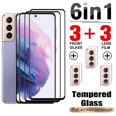 6in1 Lens Screen Protector For Samsung Galaxy S22 S21 Plus FE S10E S10Lite Full Cover Clear Screen Camera Tempered Glass Film