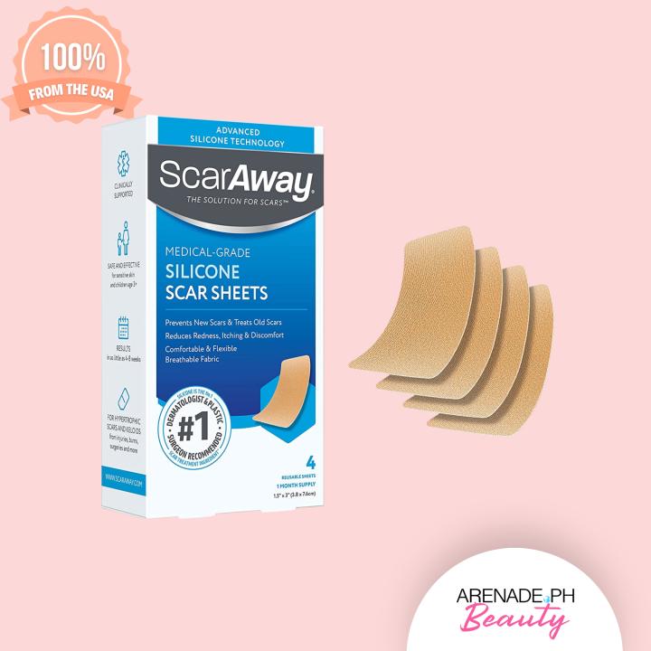 ScarAway Advanced Skincare Silicone Scar Sheets Hypertrophic & Keloid ...