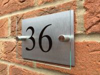 【LZ】⊕❒○  MODERN HOUSE SIGN PLAQUE DOOR NUMBER STREET GLASS EFFECT ACRYLIC ALUMINIUM NAME