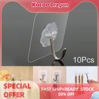 Kocoo 10pcs โปร่งใสไร้รอยต่อกาวติดตะขอแขวนผนังกันน้ำ