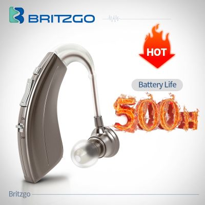 ZZOOI Britzgo Hearing Aid Hearing Amplifier Digital Bha-220 for Hearing Loss Patient Elderly  500hr Battery Life  Blue or Silver