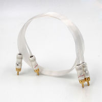 Hifi silver plated cable Blue white Heven king snake Gold Plated RCA interconnect cable