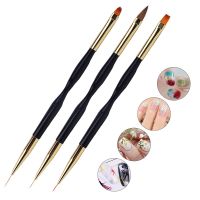 3 Pcs Manicure Brushes Dual Use Gel Gradient Brush Pinceles Nail Art Design Artist Brushes Tools