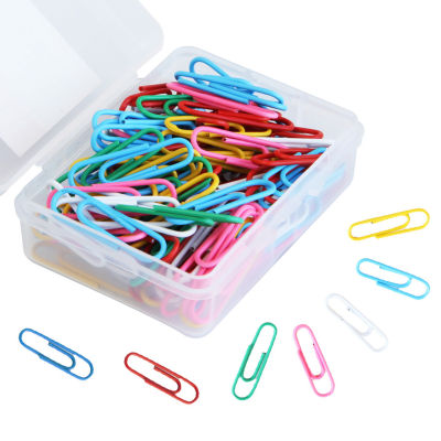 100pcs Storage Assorted Color With Box Classified Stationery Reusable Home Office School Small Document Rustproof Paper Clip