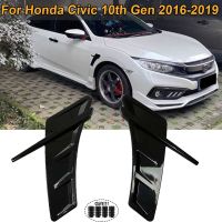 2ชิ้นครีบฉลามแผ่นครอบช่องลมด้านข้างสำหรับ Honda Civic 10Th Gen 2016 2017 2018 2019 2020อุปกรณ์เสริมรถยนต์