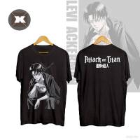 เสื้อกันหนาวคอกลมแขนสั้นพิมพ์ลายการ์ตูน Attack On Titan Levi