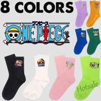 【hot sale】❧♨✘ D19 Anime One Piece Socks Men Fashion Mid-Tube Socks Women Leg Warmers Student Stockings Unisex